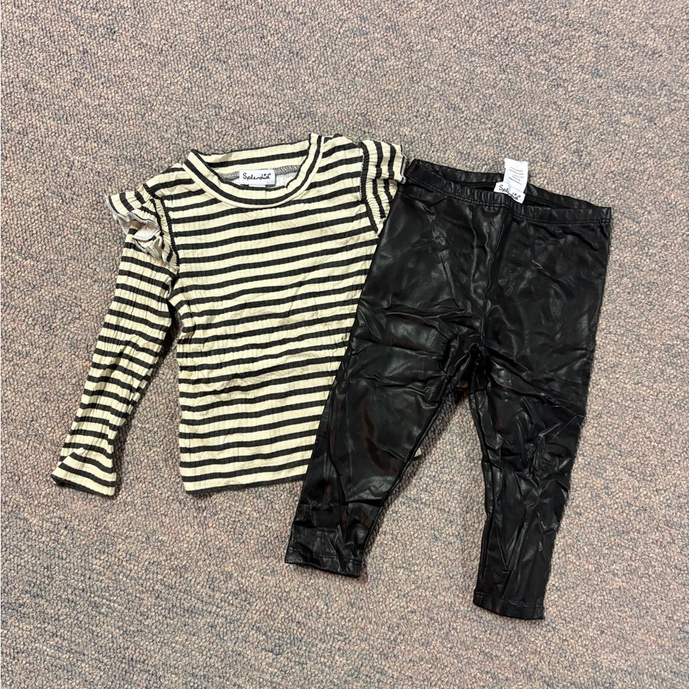 Splendid Striped Top with Black Accents